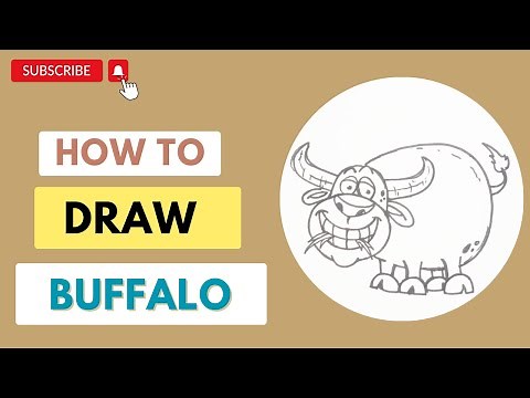HOW TO DRAW BUFFALO - STEP BY STEP BUFFALO DRAWING