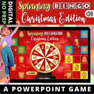 Christmas Spinning Bingo Game for PowerPoint | Interactive Fun Digital Resource