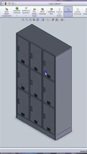 Solidworks - 3D Model - Locker Cabinet #3dmodel #cad #solidworks #autodeskinventor #cabinet #locker