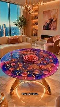 How I Made This Dreamy Rose Resin Table 💖 #ResinCrafts #Satisfying