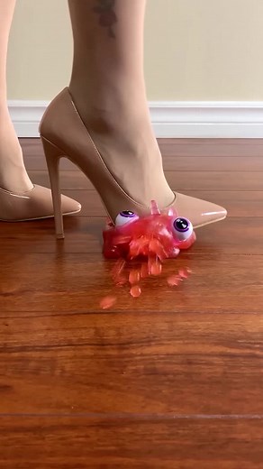 kitkat bar and squeeze stress ball crushed by high heels #highheel #toys