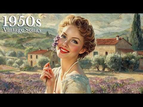 1950s Romantic Spring Garden in Provence 🌻 Old Stone Café | Nostalgic Vintage Songs to Relax