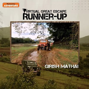 30K views · 2.4K reactions | Switched gears, and how! #VirtualGreatEscape saw Girish Mathai grab the runner-up prize with his 4x4 powering through mud. Congratulations! DM us your details in a week to collect your prize! #MahindraAdventure | Mahindra Adventure | Facebook