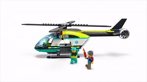 LEGO City Emergency Rescue Helicopter, Toy Aircraft Playset for Kids, Fun Gift for Boys and Girls Aged 6 Plus, Hiker, Rescuer, and Pilot Minifigures, Chopper with Winch and Spinnable Rotors, 60405