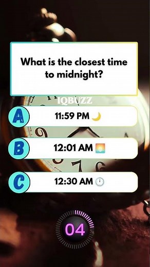 🌙 “Is it 11:59 PM… or 12:01 AM?”what is the closest time to midnight#usaquiz #amercia #usa #amercia
