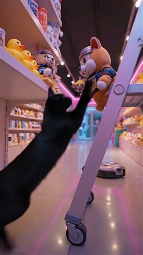 Cat Goes FULL Action Hero for a Toy — Then Immediately Naps 😹🎬 #Shorts