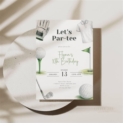 Golf Birthday Invitation: Editable Sports Party Template (5x7in Canva Digital Download) - Etsy