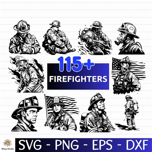 115  Firefighter SVG Bundle | Fire Dept Svg Png Eps Dxf | Cricut and Silhouette Cut Files | Fireman Clipart for Crafts - Etsy
