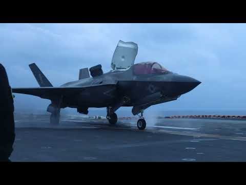 U.S. Marine Corps F-35B Lightning IIs of VMFA-121 aboard the Tripoli