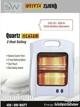 Solar Battery Operated Dc Room Heater 24v-450 Watt