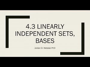 4.3 Linearly Independent Sets and Bases