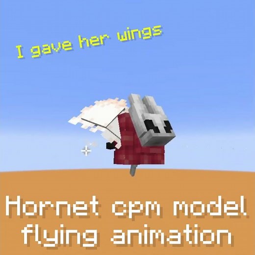 Minecraft Hornet cpm model flying animation #minecraft #silksong #modded #shorts