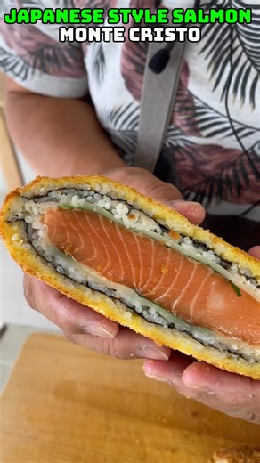 Japanese Style Salmon Monte Cristo I made was more difficult than I thought 😱 In the end it came out just Perfect…so much incredible taste with a whole bunch of texture 🥰 #sushi #salmonrecipe #sandwich #masterchef #asianfood | Hiroyuki Terada - Sushi Master