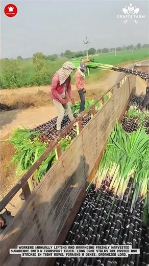 Sugarcane Loading: Manual Harvest Transfer to Transport Truck