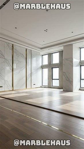 Step into grandeur ✨ Ultra-modern marble atrium living room