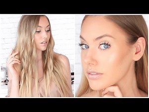 Everyday Beachy Waves & Makeup Tutorial // ghd Platinum Styler