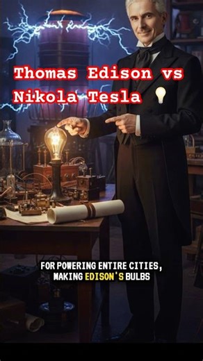 Who Invented the Light Bulb First?Thomas Edison vs Nikola Tesla 💡 #lightbulb #bulbenergy
