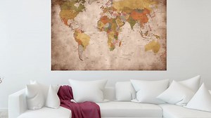 GREAT ART Poster – World Wap – Wall Picture a Map of The World Continents Atlas Worldmap Earth
