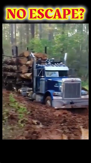 Truck SINKS in Deep Mud… Logging Machine Saves It! 😱🚛 #viral