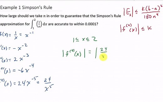 Simpson's Rule Error Bound