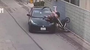 Heart-stopping moment as car hits mother and baby, drives away in Venice, CA