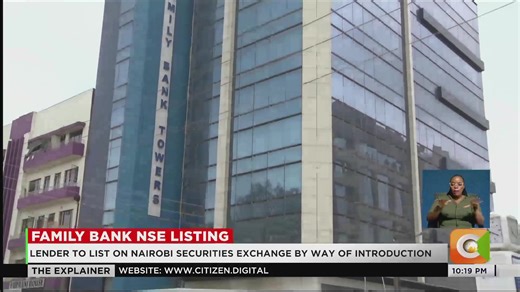 4K views · 69 reactions | Family Bank NSE listing: Family Bank shareholders approve plans to list on the NSE by 2026. The lender will list on the Nairobi Securities Exchange by way of introduction. The listing is expected to unlock liquidity and boost shareholder value #CitizenExplainer | Citizen TV Kenya | Facebook