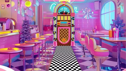 2Pcs 50s Retro Jukebox Door Cover Back to 1950s Rock Party Drop Decoration 50s Hanging Backdrop with Black White Checkered Runner Rug 1950s Porch Sign Background for Rock Music Retro Birthday Party