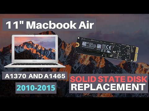11" Macbook Air A1370 and A1465 Solid State Disk SSD Installation year 2010 2011 2012 2013 2014 2015