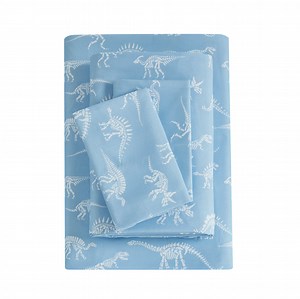 Your Zone Kids Super Soft Microfiber Sheet Set Full, Blue Dino, 4 Piece
