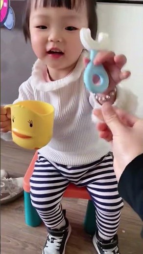 Perfect First Toothbrush for Babies! U Shaped & Easy to Use 🦷