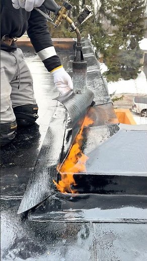 Flat roof flashing installation process