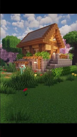 INSANE Minecraft Starter House! 🏠🔥 Easy Survival Base with Storage #minecraft