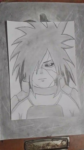 Easy Madara Uchiha Art for Beginners ||Dark eyes, powerful aura, and legendary style 🔥