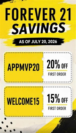 Forever 21 Promo Codes as of July 20, 2026