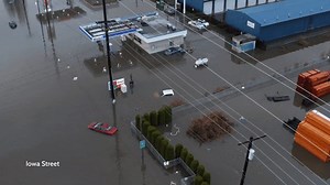 Drone footage shows flooding in Washington, as hundreds displaced