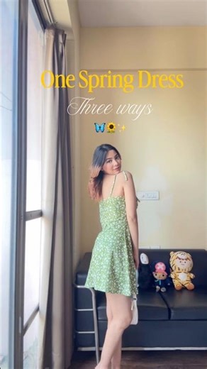 1 Spring Dress, 3 Ways to Style It #springdress #springoutfitideas #spring #1dress3ways