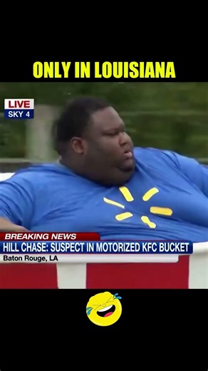ONLY IN LOUISIANA 😂 Police Chase Ends With Guy Driving a KFC Bucket?!