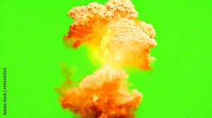Explosion footage green screen 4k, 3D Animation, Ultra High Definition, 4k video Premium Quality