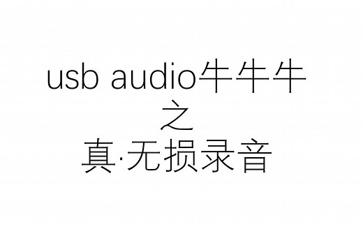 使用usb audio功能来录音