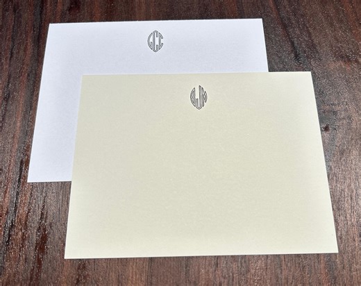Virkotype Monogram Note Card Set: Custom Stationery With Return Address (25 Count) - Etsy Hong Kong