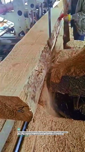 Stripping Bark Off a Giant Log Like a Pro! 🪵