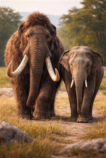 Eles viveram no mesmo mundo… mas não no mesmo tempo 🐘🦣 De um lado, o elefante asiático — um dos maiores animais terrestres da atualidade. Do outro, o mamute colombiano — um verdadeiro gigante da Era do Gelo. A diferença de tamanho impressiona. Mais alto. Mais pesado. Mais imponente. Se esses dois se encontrassem… quem dominaria? A natureza já criou gigantes que hoje parecem impossíveis. Siga o perfil para mais comparações impressionantes da vida selvagem. #mamute #elefante #megafauna #prehisto