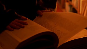 Man Reading Large Mysterious Book Stock Stock Footage SBV-348748434 - Storyblocks