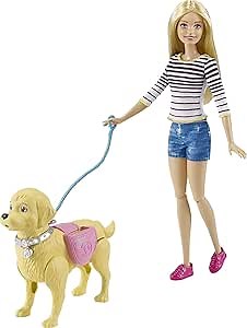 Barbie Walk and Potty Pup with Blonde Doll