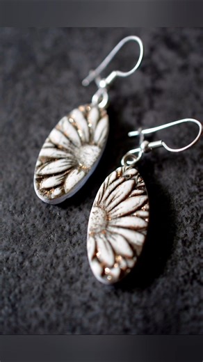 Mini Tutorial Polymer Clay Earrings with Flowers #shorts