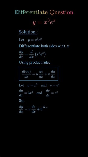 Product Rule Differentiation | Calculus Derivatives Explained Step by Step #maths #derivatives