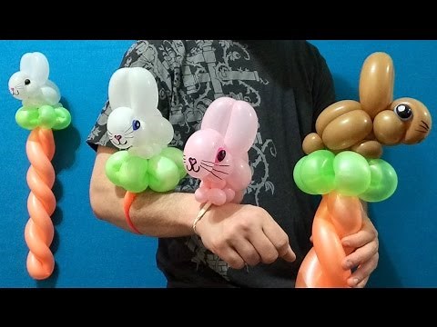 One Balloon Bunny! Cute Bunny Carrot Wands!