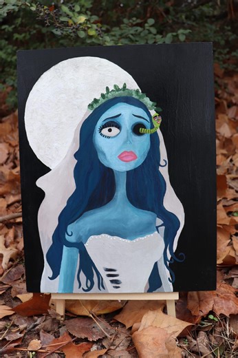 Corpse Bride Emily Original Painting | Tim Burton Inspired Gothic Art - Etsy UK