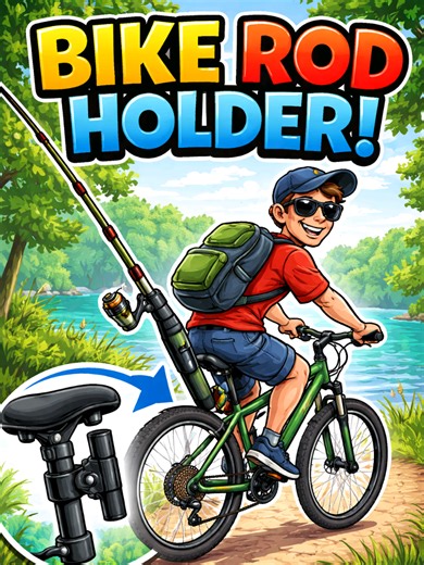 Turn your bike into a fishing rig 🚲🎣 This Clamp-On Bicycle Rod Holder lets you carry your rod safely and hands-free while riding to your next fishing spot. Why it’s clutch: ✔️ Clamp-on design – mounts to bike frame or seat post ✔️ Keeps your rod secure and protected while riding ✔️ Perfect for bank fishing, pond hopping, and urban spots ✔️ Quick install, no permanent mods to your bike No more balancing rods or awkward rides. Just load up, ride out, and fish. Whether you’re cruising to a local 