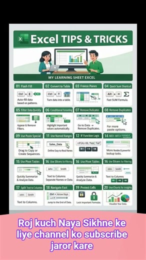 Excel Tips And Tricks #computer #ytshorts #yt #excel #feed #explorepage #feedshorts #excelshorts
